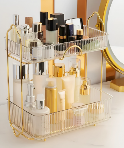 2-Tiar Makeup Organizer Transparent