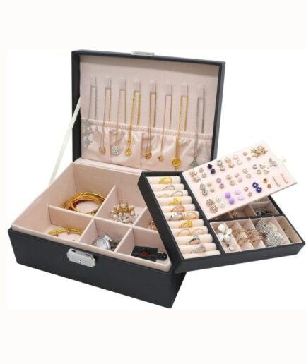 Black Jewellery Box Organiser Case for Women