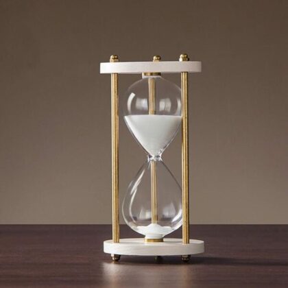 White Round Sand Timer Hourglass 15 minute