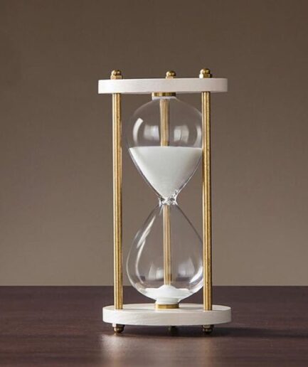 White Round Sand Timer Hourglass 15 minute