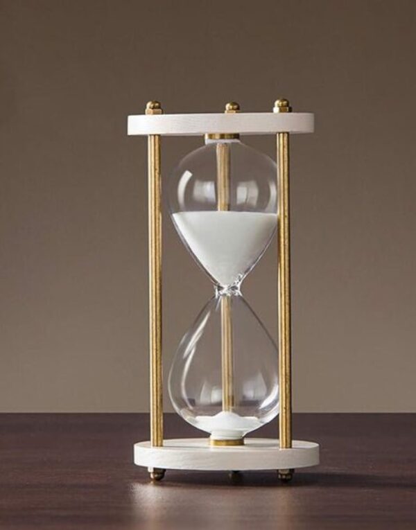 White Round Sand Timer Hourglass 15 minute