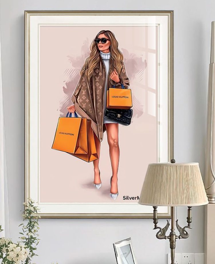Luxury Decorative Cardboard Porcelain Painting for Your Living Room (Size: 40x60 CM)